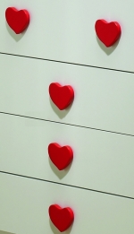 Комплекты из 5 ручек Baby Italia — сердечки Красный (Rosso)