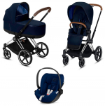Коляска 3 в 1 Cybex Priam III (шасси Chrome) — Indigo Blue