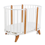 Детская кроватка Indigo "София" NEW 6в1 (маятник) — белый/натуральный