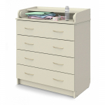 Пеленальный комод Атон Сириус 80/4ЛДСП, шариковые направляющие, 4 ящика — Слоновая кость