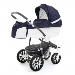 Коляска для новорожденных Esspero Grand Discovery (шасси Graphite White) — Nappa Navy