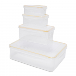 Контейнер DOSH I HOME SAGITTA прямоугольный пластик — набор 4 шт 0,34л, 0,55л, 1,4л, 3,8л