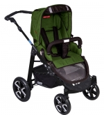 Прогулочная коляска Patron Fenix 4C-B (черная рама)  — tweed pea green 666