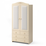 Шкаф Gandylyan двухдверный "Тиффани" — Слоновая кость (ромбы)