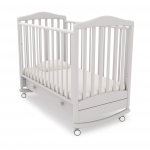 Кроватка Gandylyan (Гандылян) Симоник (колёса и качалка) — Белый