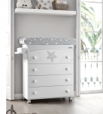 Комод пеленальный Micuna Estela B-970 — White/Grey  Матрасик: Stars Grey