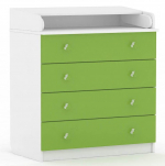 Пеленальный комод Polini Simple 1580 — Белый/Лайм