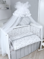 Комплект постельного белья Lepre Rabbits 6 предметов (125*65) — Белый/Серый