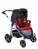 Коляска 3 в 1 Patron Fenix 4C-S (серебряная рама) — gento chili red 628