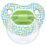 Ортодонтическая соска-пустышка WeeBaby прозрачная, с рисунком, с 6 месяцев — зеленый