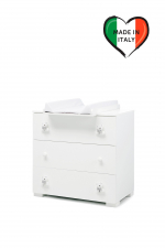 Тумба Erbesi Tato с пеленальным матрасиком — белый/серый