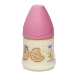 Бутылка Suavinex 150мл от 0 до 6 мес. с анатом. латексной соской — роз.печенье