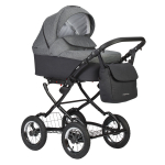 Коляска 2 в 1 Indigo CHARLOTTE Sity Classic 12" — черный+т.серый