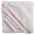 Махровое полотенце с уголком и варежка для купания Red Castle Hooded Towel — Dots