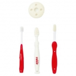 Набор зубных щеток Farlin (1,2,3 стадии), 3 мес.+ — Красный