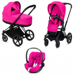 Коляска 3 в 1 Cybex Priam III (шасси Matt Black) — Fancy Pink