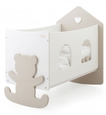 Детская кровать Baby Expert Casetta с окошечками — белый/крем