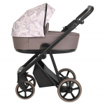 Коляска 2 в 1 ROAN Sol Flowers — Powder/Rose gold /руч.Коричневый