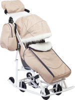 Санки-коляска Pikate Снеговик — Бежевый