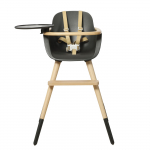 Стульчик для кормления Micuna Ovo Original Timber — natural wax/anthracite, кожаные ремни beige