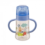 Бутылочка с ручками и силиконовой соской Happy Baby (250 мл) — Lilac