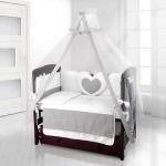 Балдахин на детскую кроватку Beatrice Bambini Bianco Neve — Puntini Grigio