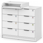 Комод АТОН ZEUS 1008 ЛДСП с шариковыми направляющими — Белый-Белый