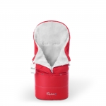 Конверт в коляску Esspero Transformer White (натуральная 100% шерсть) — Red