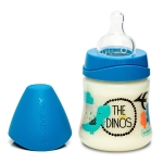 Бутылка Suavinex силиконовая круглая соска 150мл от 0мес. — Синий динозавр
