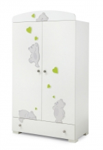 Шкаф двустворчатый Erbesi Cucu — White Green (белый-зелёный)