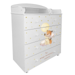 Пеленальный комод Indigo My Sleepy 800/4 ЛДСП, шариковые направляющие — Белый Лисичка