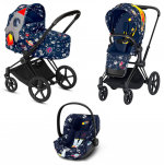 Коляска 3 в 1 Cybex Priam III Anna K Space Rocket (Cloud Q) — Matt Black