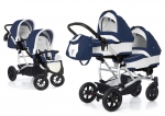 Коляска для двойни 3 в 1 Esspero Duetto (шасси Grey) — Navy Grey