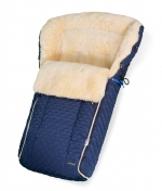 Конверт в коляску меховой Esspero Nicolas Leatherette (натуральная овчина) — Indigo