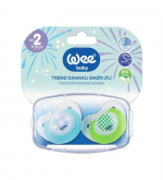 Набор ортодонтических сосок-пустышек WeeBaby TREND, 2 шт.в контейнере, с 6 месяцев — голубой,зеленый