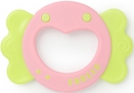 Прорезыватель силиконовый Farlin Веселое сердечко 0+ — розовый-салатовый