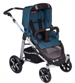 Коляска 2 в 1 Patron Fenix 4C-S (серебряная рама) — tweed teal blue 665