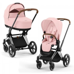 Коляска 2 в 1 Cybex Priam IV (шасси Chrome Brown) — Peach Pink