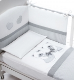 Комплект белья Baby Expert Bon Bon (4 предмета) — белый/серый