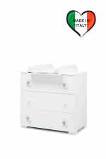 Тумба Erbesi Tato с пеленальным матрасиком — белый/голубой