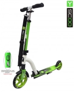 Самокат Y-SCOO RT 180 SLICKER с амортизатором — kiwi-white