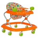 Ходунки Farfello арт.5020 — оранжевый, принт зверушки