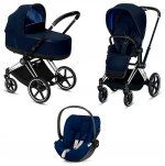 Коляска 3 в 1 Cybex Priam III (шасси Chrome Black) — Indigo Blue