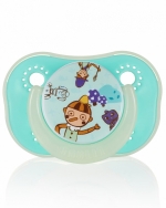 Силиконовая пустышка Farlin 0-6 мес. (в контейнере + цепочка для пустышки) — Голубой