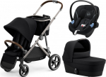 Коляска 3 в 1 Cybex Gazelle S с корзиной (автокресло Aton M) — Deep Black