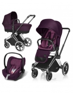 Коляска 3 в 1 Cybex Priam (шасси Trekking Matt Black) — Mystic Pink