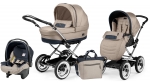 Коляска 3 в 1 Peg Perego Culla Elite Auto Chrome + Seggiolino Giro + Viaggio SL — Luxe Beige