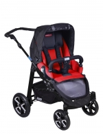 Прогулочная коляска Patron Fenix 4C-B (черная рама)  — gento chili red 628