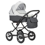 Коляска 2 в 1 Indigo CHARLOTTE Sity Classic 12" — т.серый+св.серый