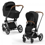 Коляска 2 в 1 Cybex Priam IV (шасси Chrome Brown) — Sepia Black
